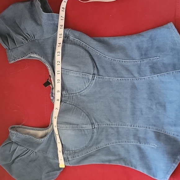 Blashe Short Sleeve Denim fitted top size L - Picture 8 of 16